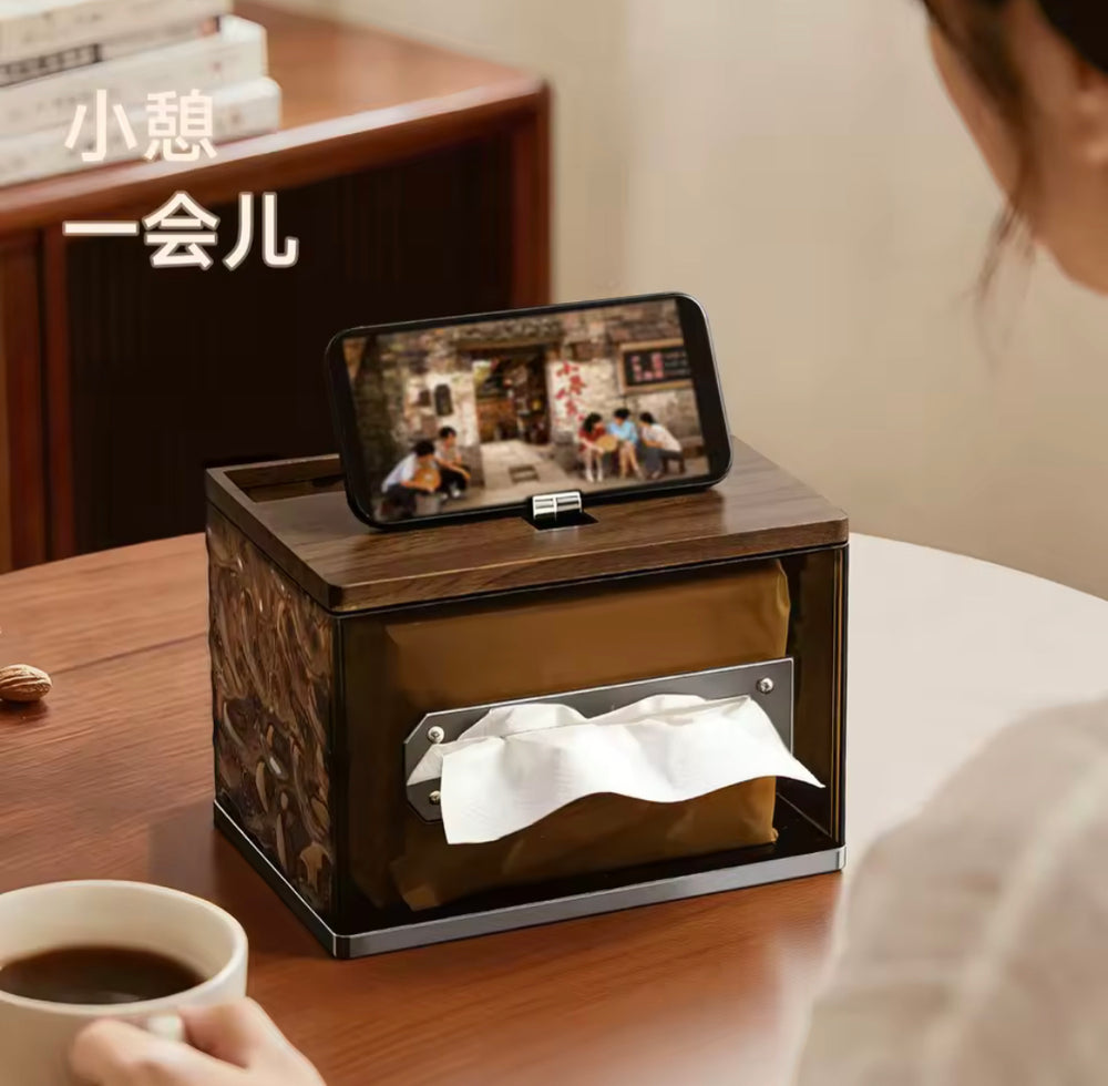 Glacier Pattern Remote Control & Tissue Organizer Box