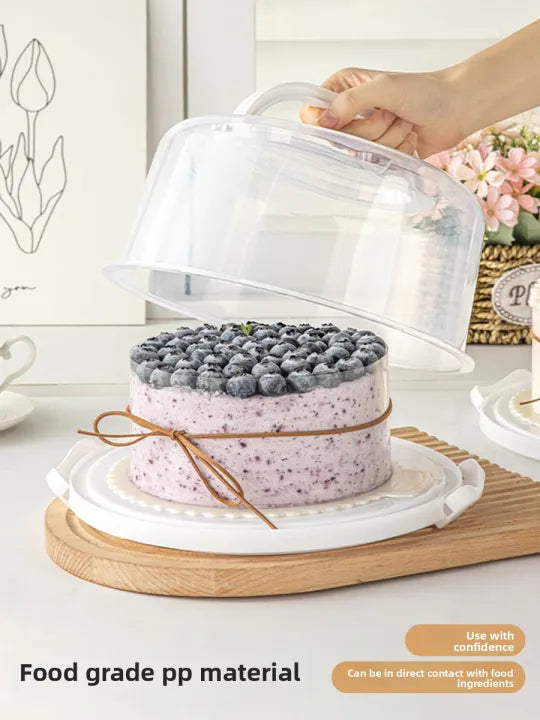 Transparent Frost Handheld Round Airtight Cake Box