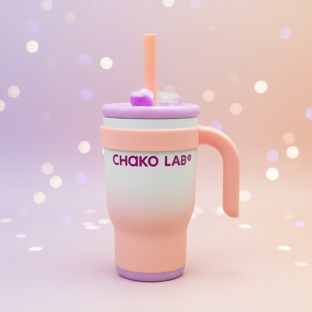 Chako Lab Insulated Stainless Steel Tumbler With Handle And Straw