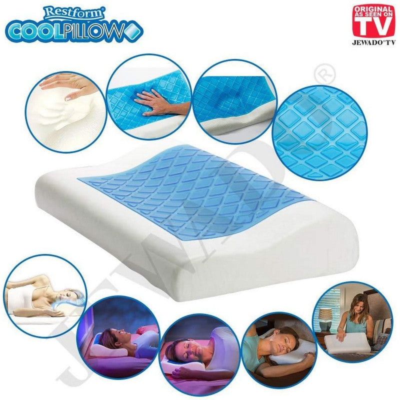Restform Cool Viscoelastic Pillow Memory Foam Neck And Shoulder Support