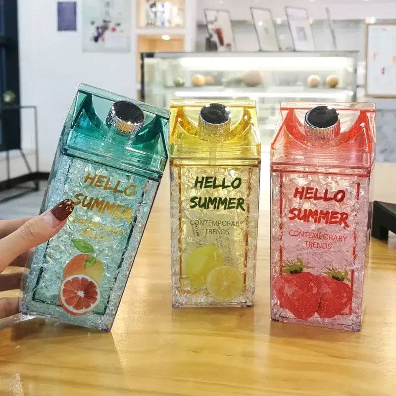 Hello Summer Straw Fashion Ice Fruit Water Bottle