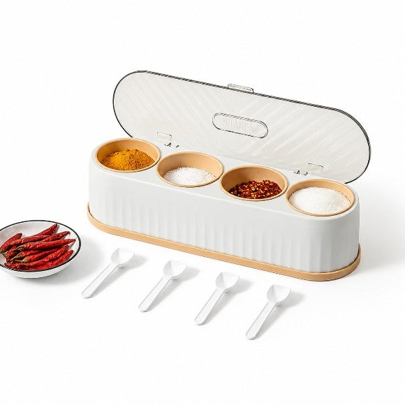 4-Compartments Modern Spice Storage Box