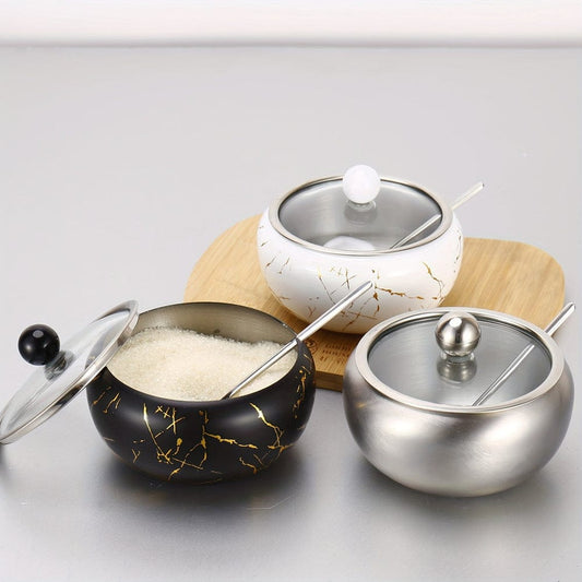 Stainless Steel Seasoning Jar Spoon With Lid