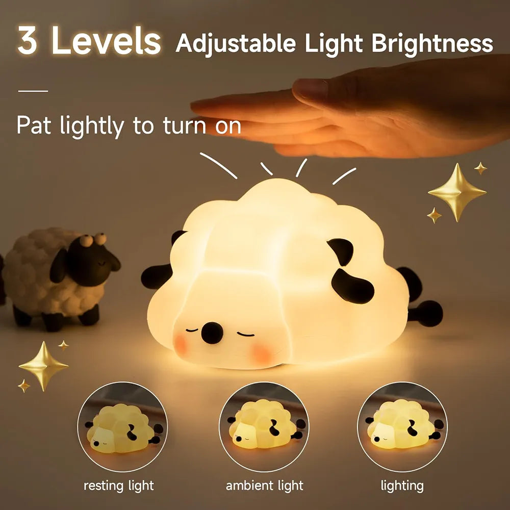 Cute Sheep Silicone Rechargeable LED Night Lamp