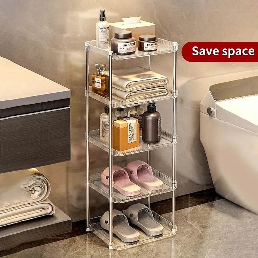 5-Tier Vertical Transparent Storage Rack Organizer