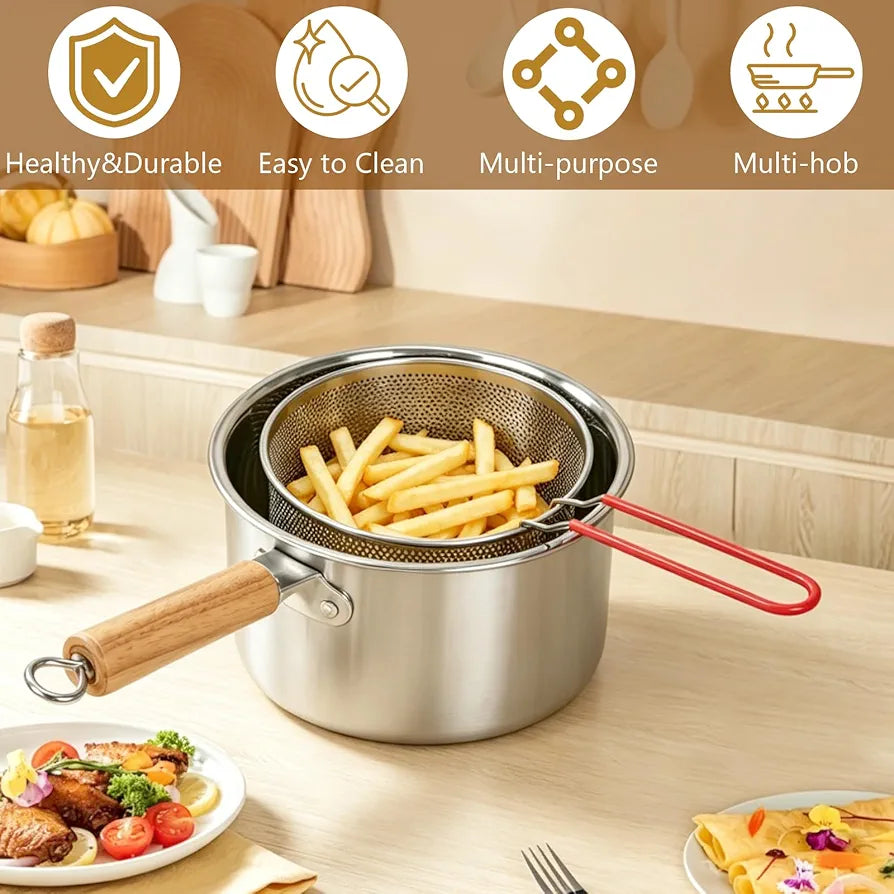 Premium Stainless Steel Frying Pot