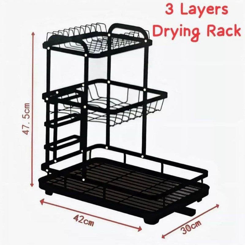 3 Layer Stainless Steel Dish Drying Rack