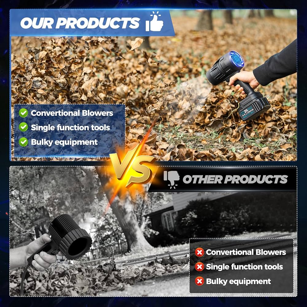 Rechargeable Cordless Blower with Battery, 48V Multi Purpose Cordless Blower