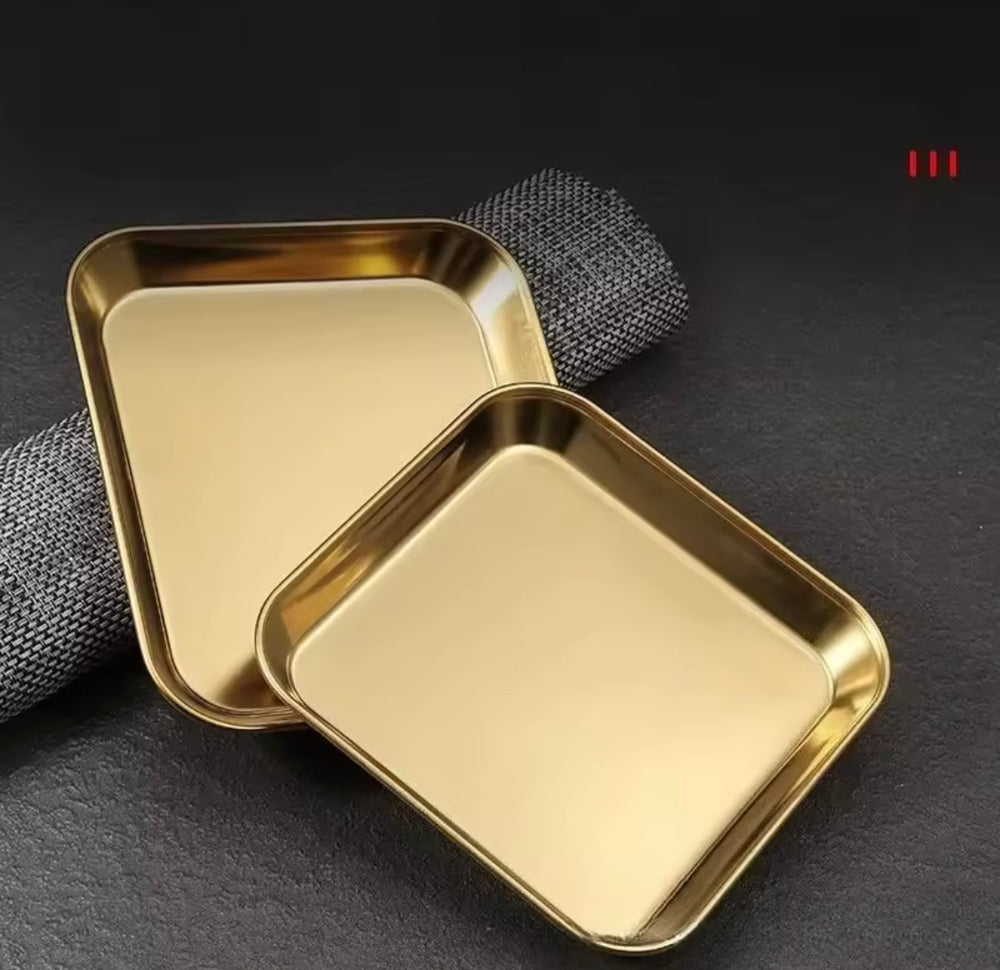 Luxury Square Stainless Steel Serving Tray