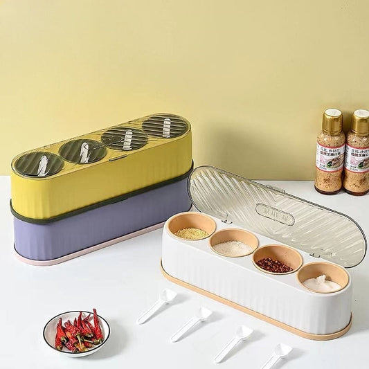 4-Compartments Modern Spice Storage Box