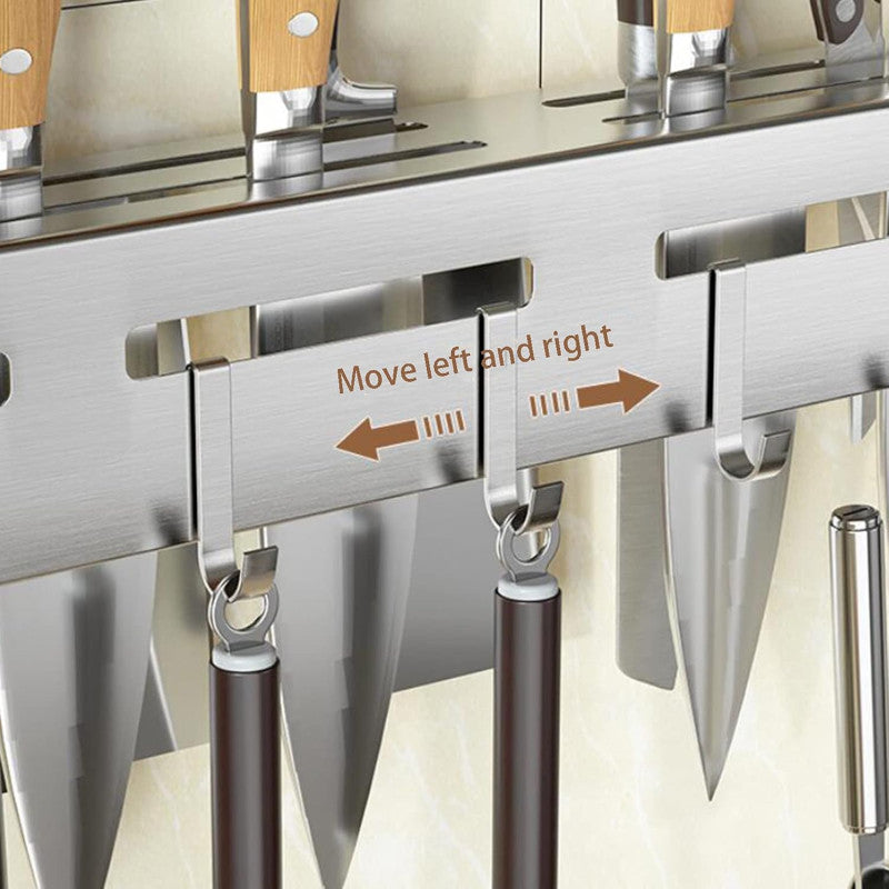 Heavy Quality Stainless Steel Wall Mounted Kitchen Storage Utensils Rack