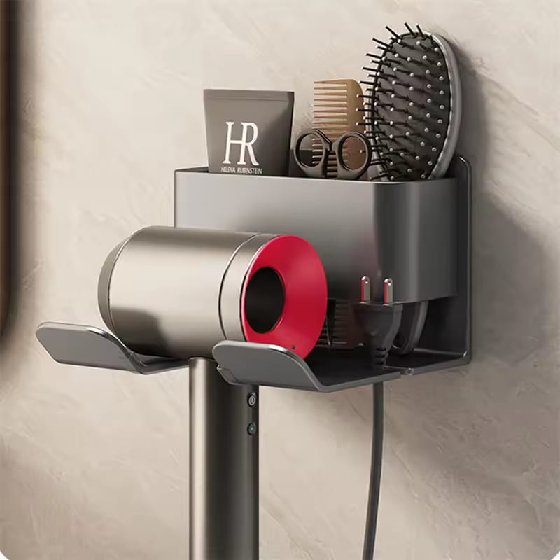Multifunctional Wall Mounted Hair Dryer And Storage Organizer