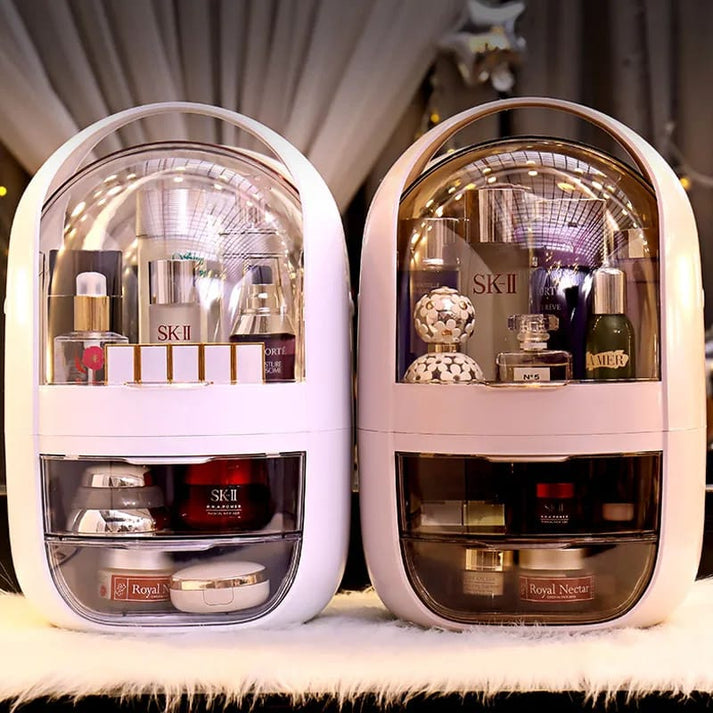 Portable Dustproof Luxurious Cosmetics Storage Organizer Box