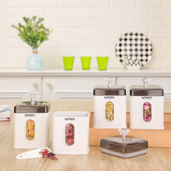 Limon Airtight Spice Jar Set with Rack