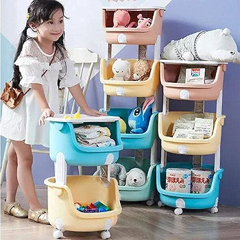 2 Tier Kids Toy Storage Trolley