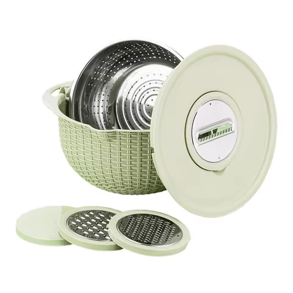 Multifunctional Stainless Steel Stainer & Drain Basket Bowl Set