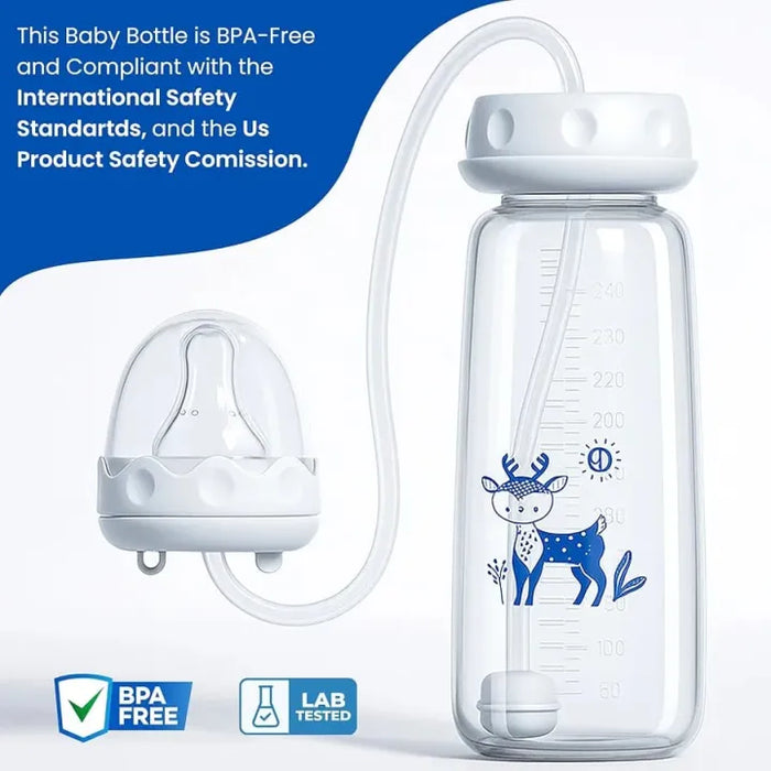 Silicone Tube Hands Free Baby Feeding Bottle