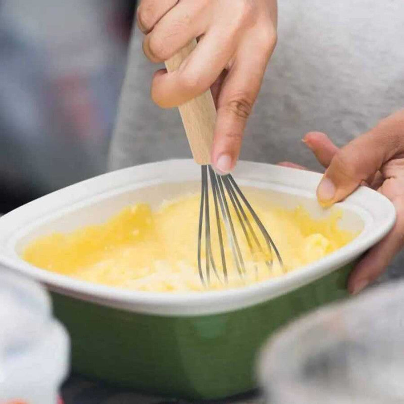 Silicone Hand Whisk With Wooden Handle