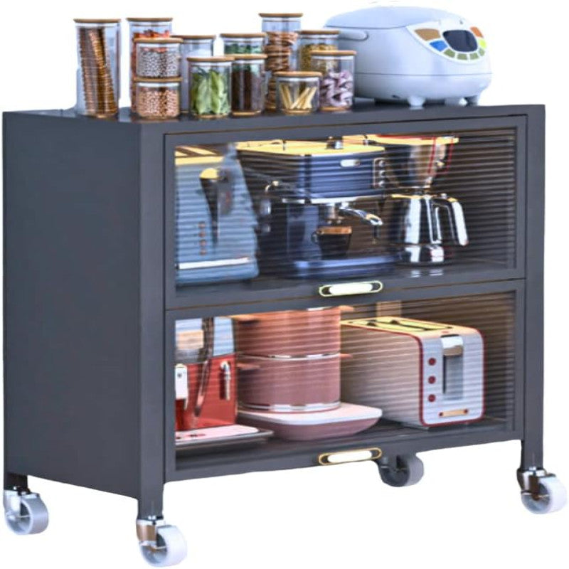 Kitchen Home Storage Organizer Cabinet Shelves with Doors & Wheels