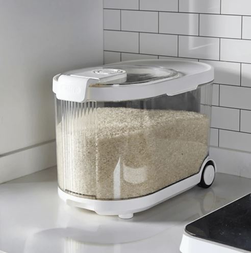 Sealed Rice Storage Container with Wheels and Measuring Cup (9KG)