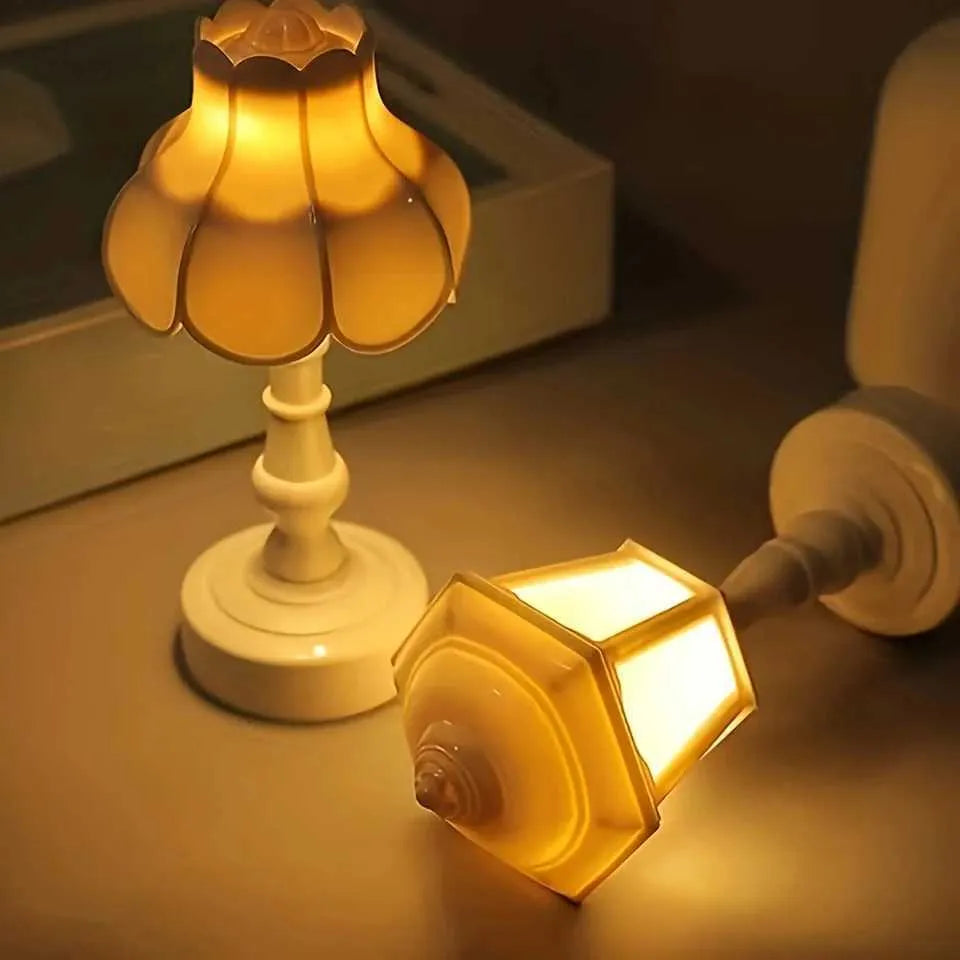 Pagoda Bud Button Battery LED Table Lamps