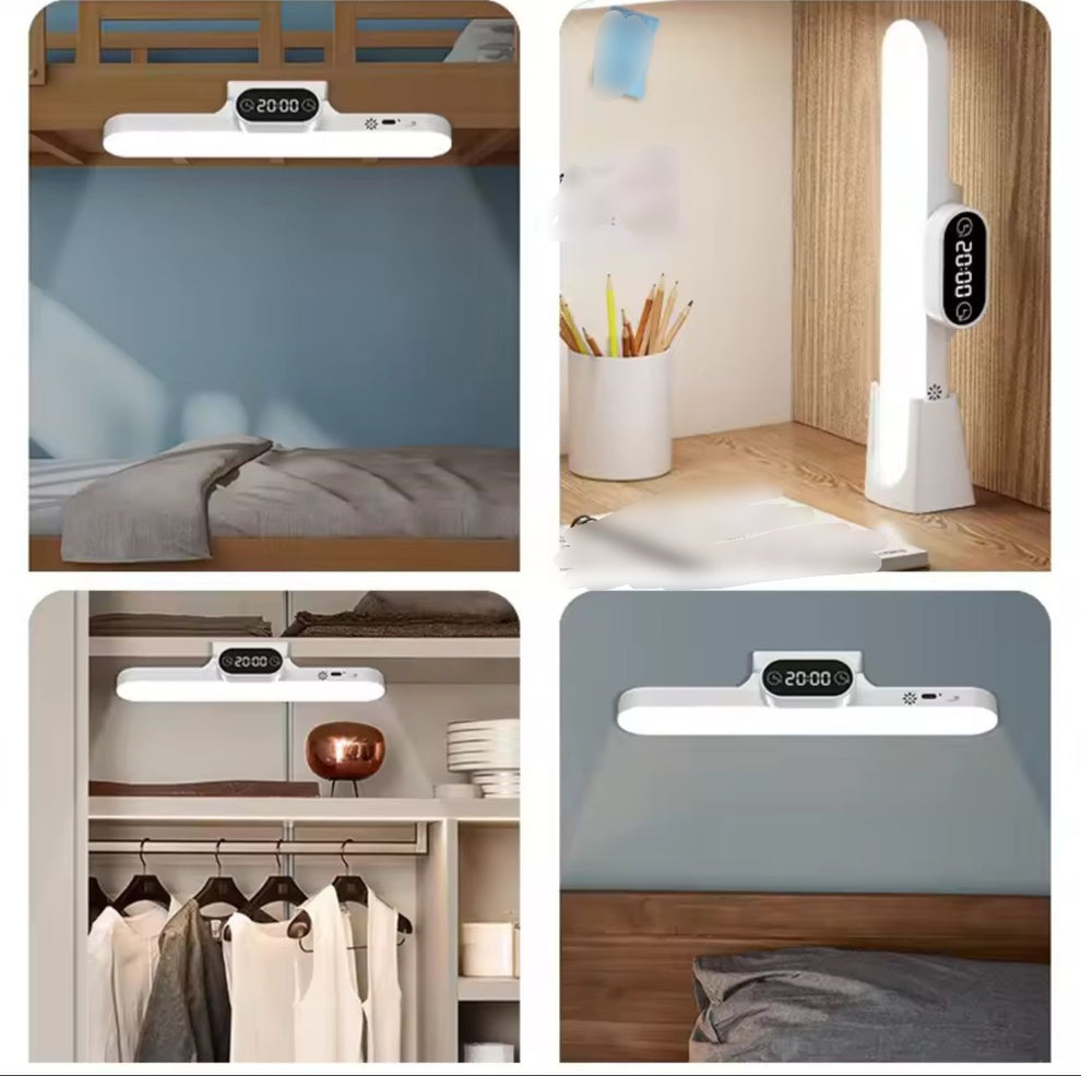 LuxeGlow LED Desk Lamp Clock Display Touch Control Learning Eye Protection (3 Colors Mode)
