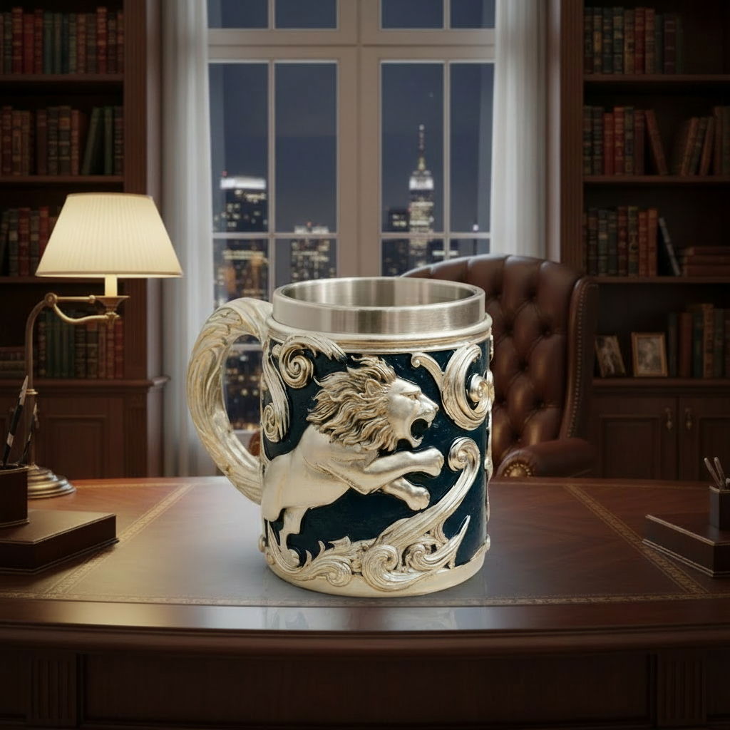 Lion Design Stainless Steel Mug