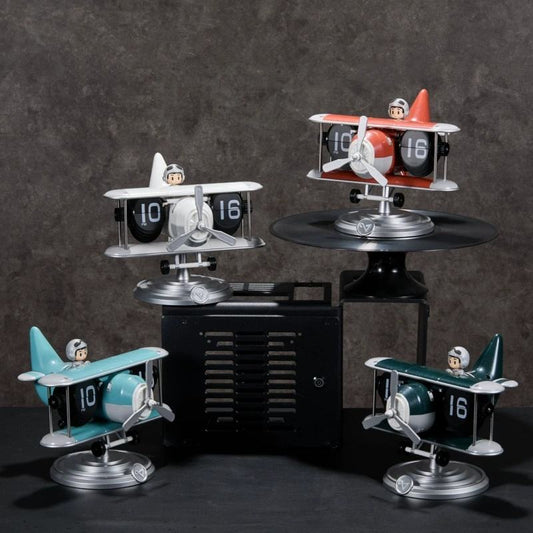 Creative Vintage Aircraft Flip Desk Clock For Office & Home