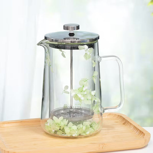 Elegant Floral Design French Press Coffee Maker with Stainless Steel