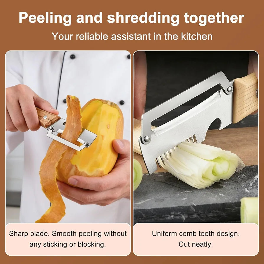 3-in-1 Multi-Functional Vegetable Peelers & Scallion Shredders