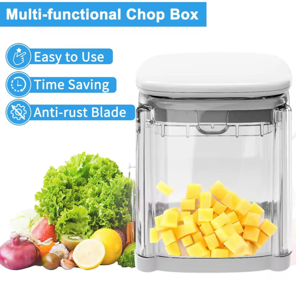 Manual Press Vegetables Cutter With Storage Box