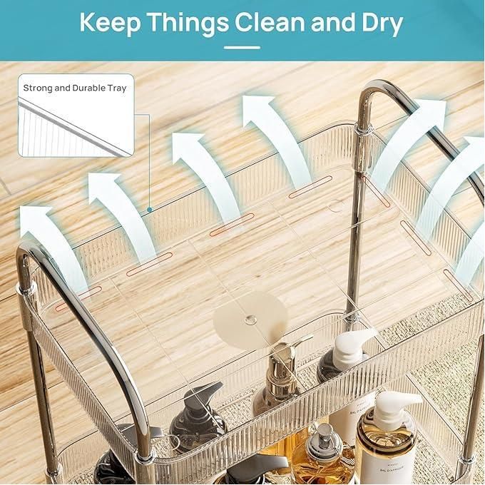 4 Tier Acrylic Multifunctional Kitchen And Bathroom Storage Trolley