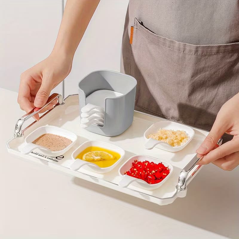 6-Piece Sauce Serving Bowls Set with Stacked Storage Box