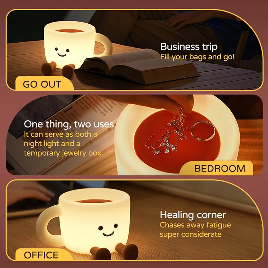 Adjustable Timer Cute Cup Night Lamp