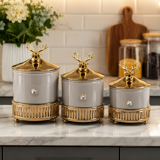 Goldluxa 3-Pcs Glass Candy Set