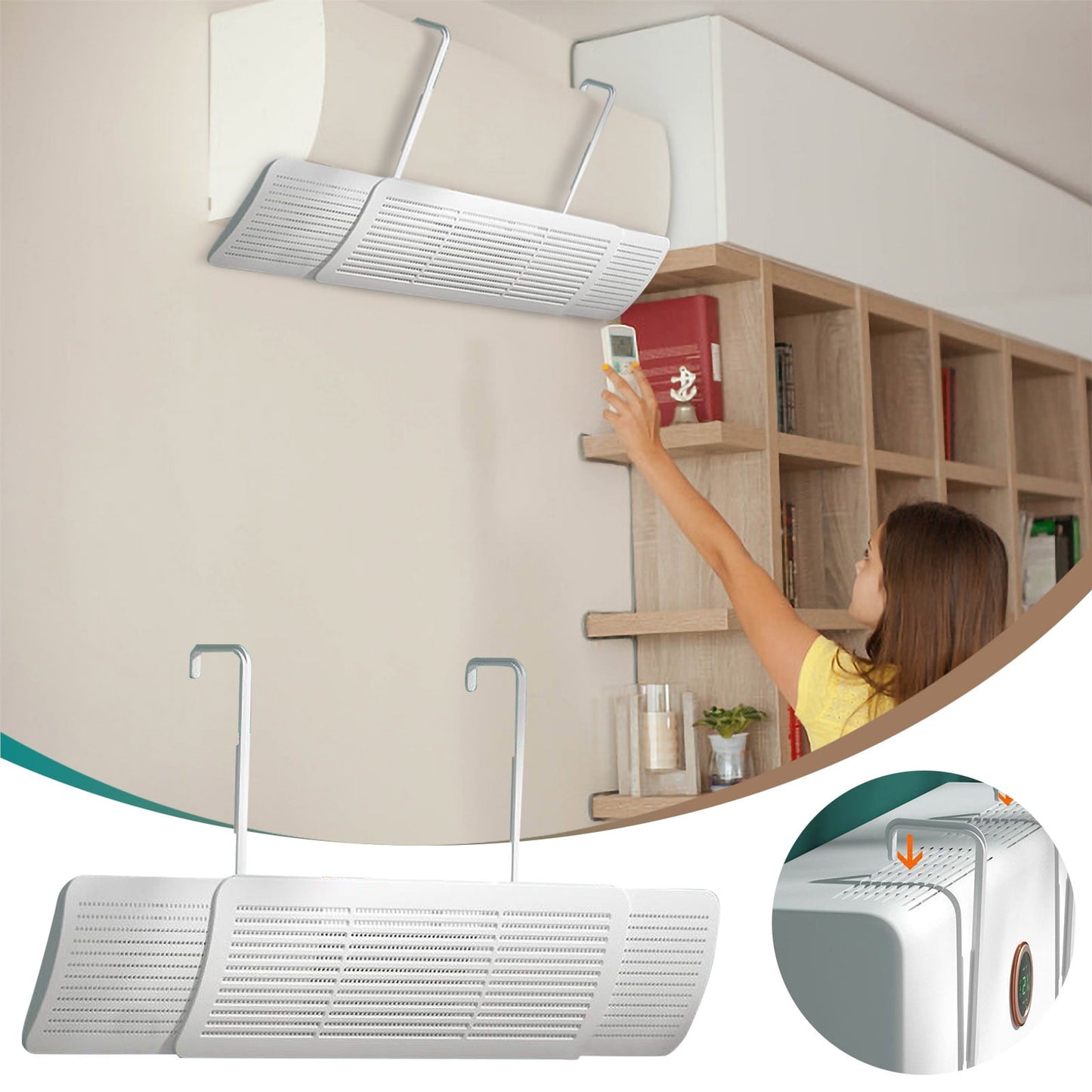 Split AC Air Deflector, universally Adjustable to Accommodate All AC sizes.