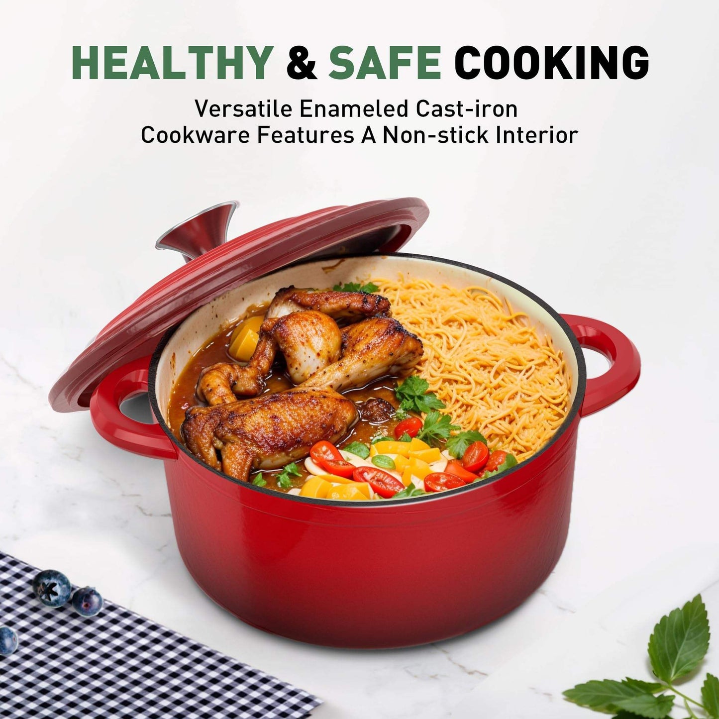 Luxury Premium 11-Pieces Enamel Cast Iron Cookware Set By OSEE