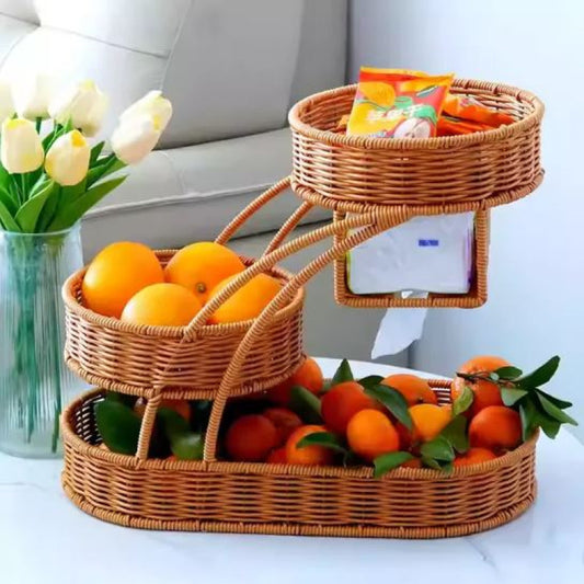 Rattan Fruit Rack Creative Multi-layer Fruit Basket