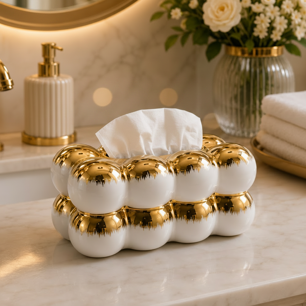 Luxury Bubble Ceramic Tissue Box Holder