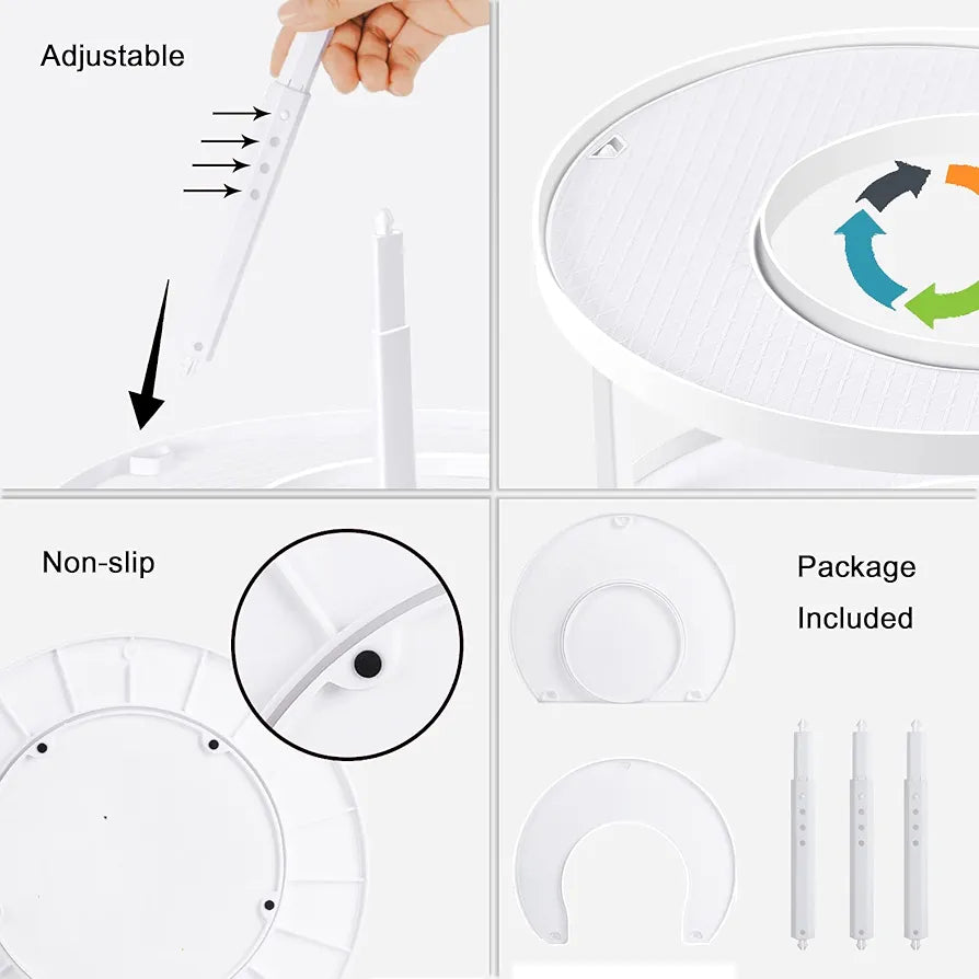 2 Tier Adjustable Rotating Spice Rack Organizer