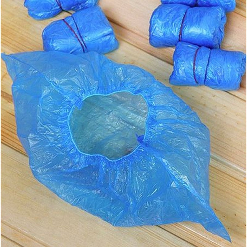 Disposable Waterproof Plastic Shoe Covers - 50 Pairs (Pack of 100 Pieces)