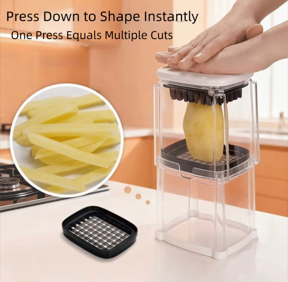 Manual Press Vegetables Cutter With Storage Box