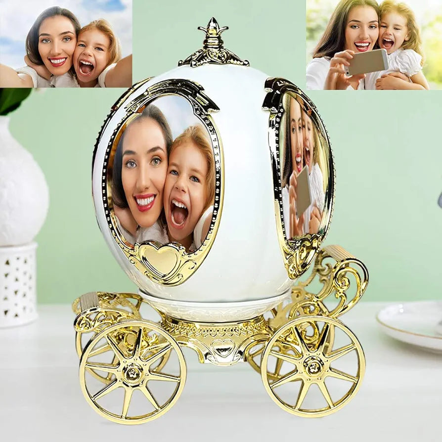 Rotating Decorative Photo Frame With Pumpkin Car Music Box