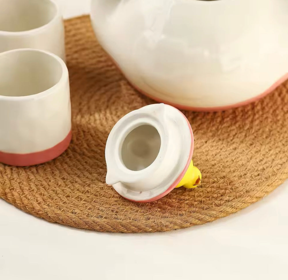 Duck Shape Ceramic Tea Cattle With Handle