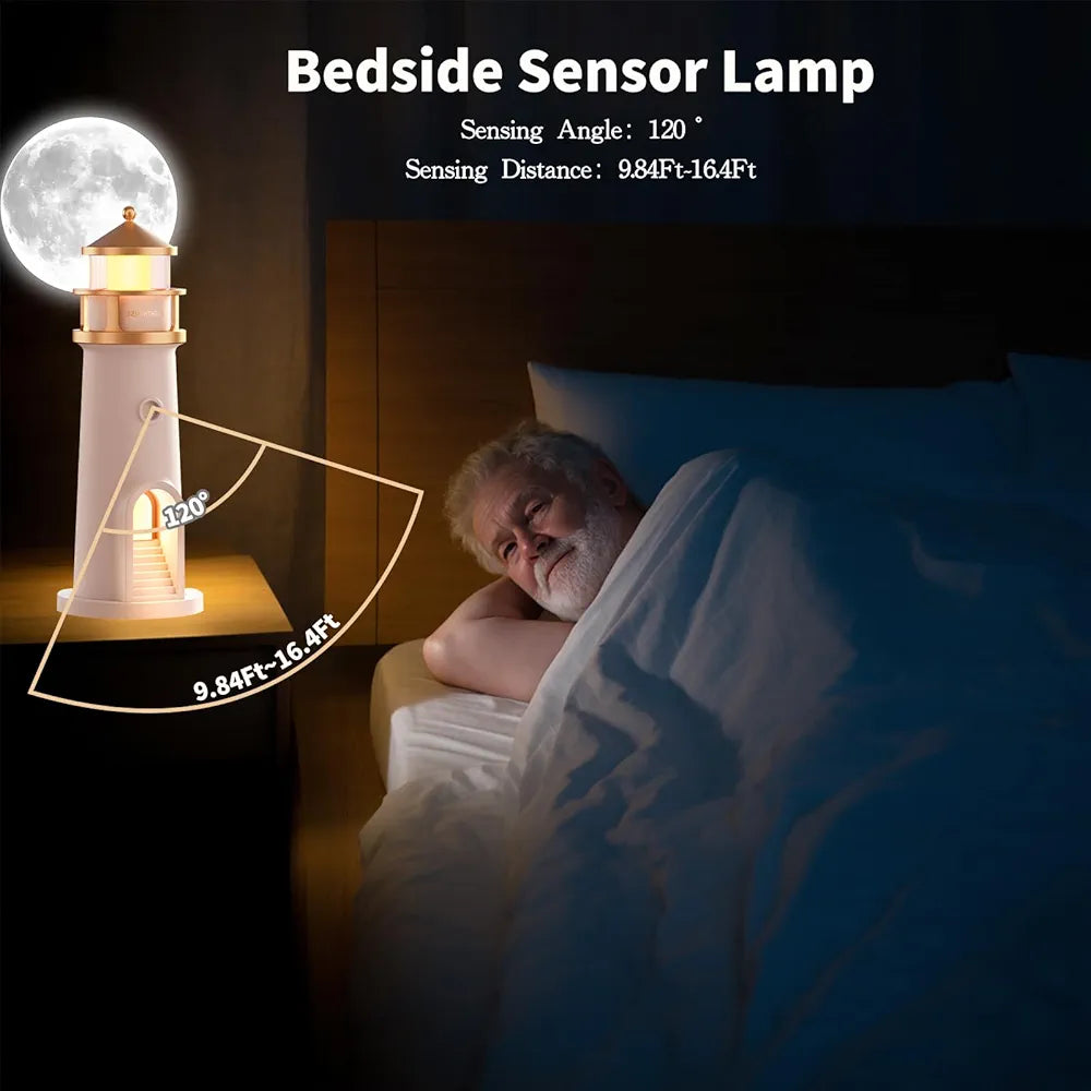 Lighthouse Moon Projection Night Light with Remote