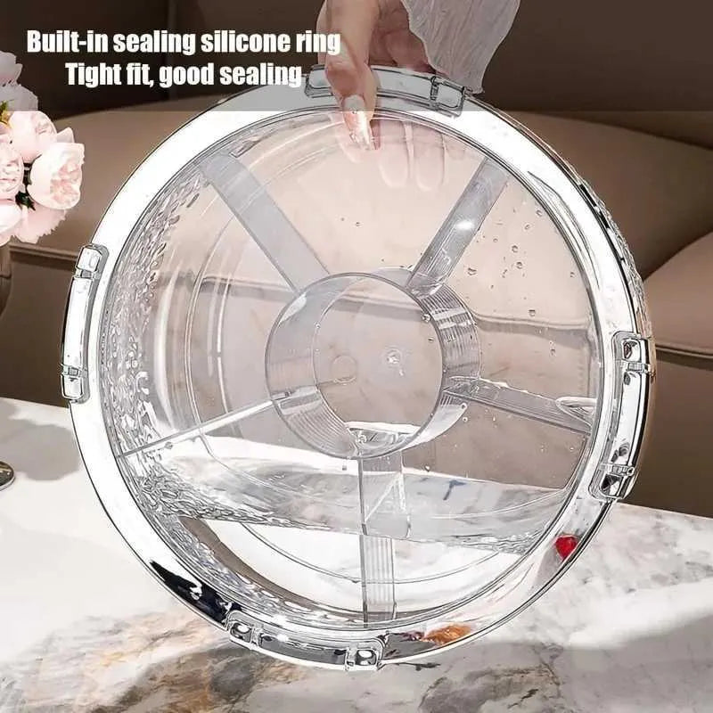 5 Grid Luxury Sealed Snack Tray With Cover