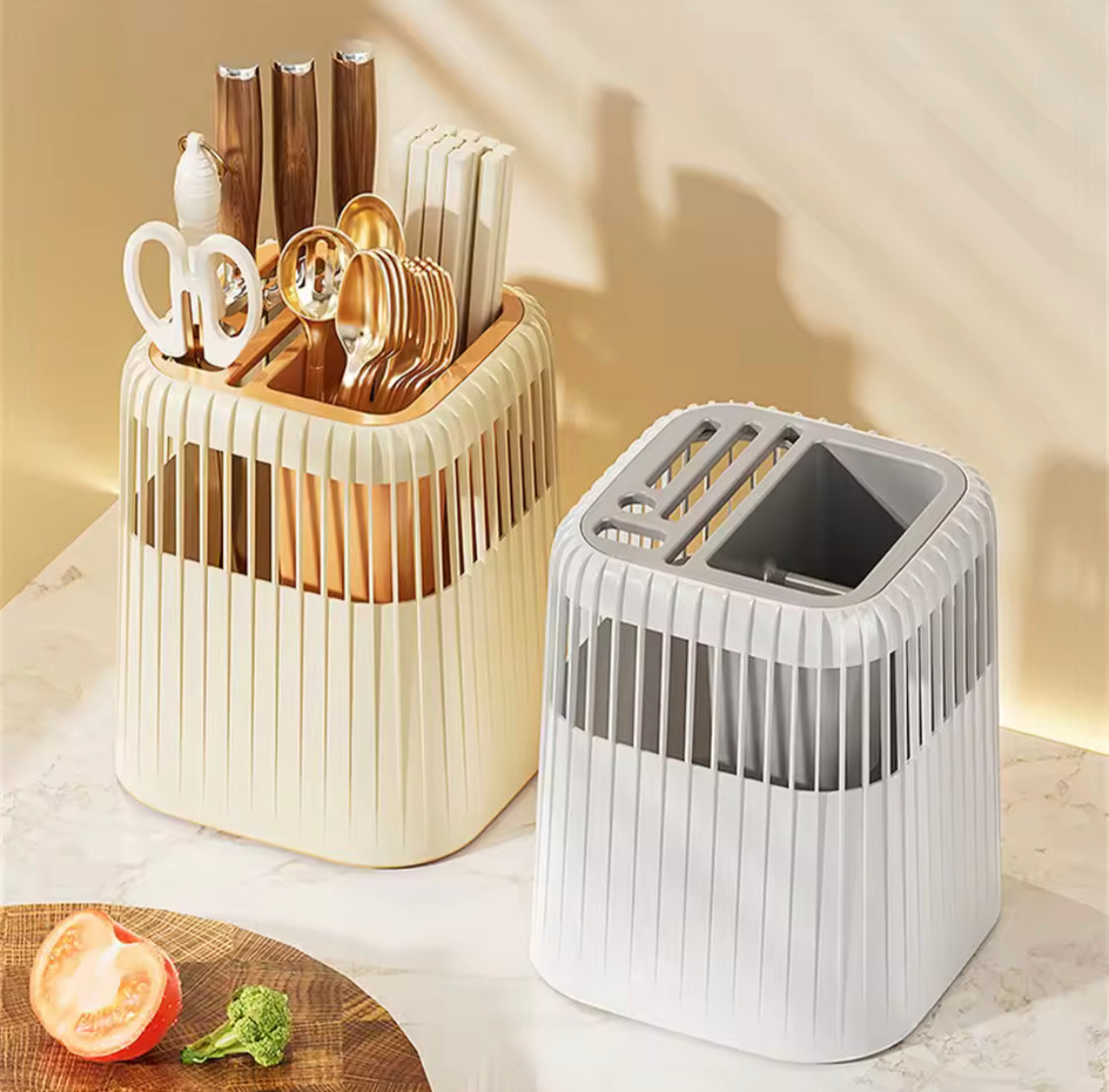 Kitchen Knife Rack Drainage Cutlery Holder & Utensil Organizer