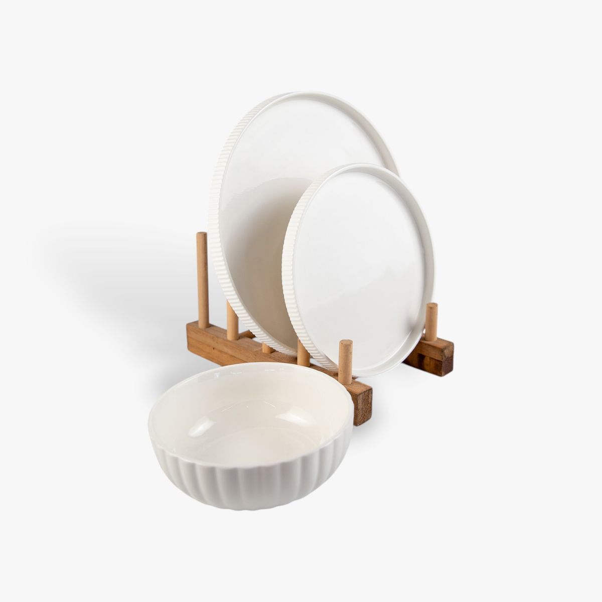 3-Piece Porcelain Dinnerware Set Bowl & Dinner Plates