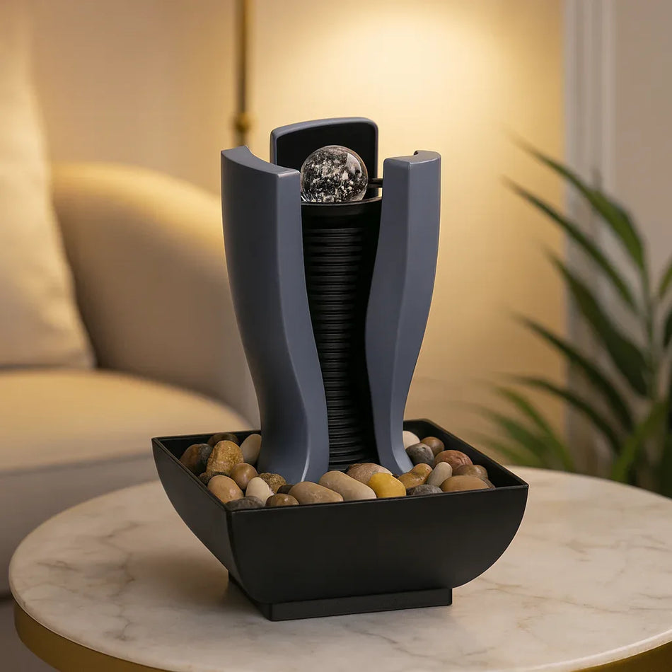 Luxury Electric Water Fountain – Relaxing Indoor LED Decor Piece