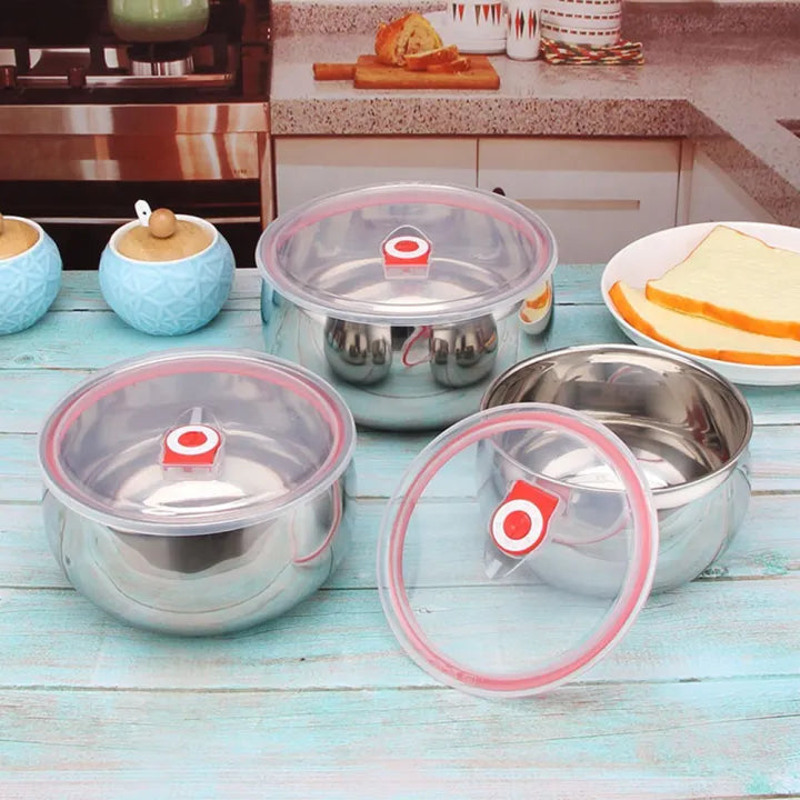 3-Pieces Stainless Steel Airtight Container Jar Set